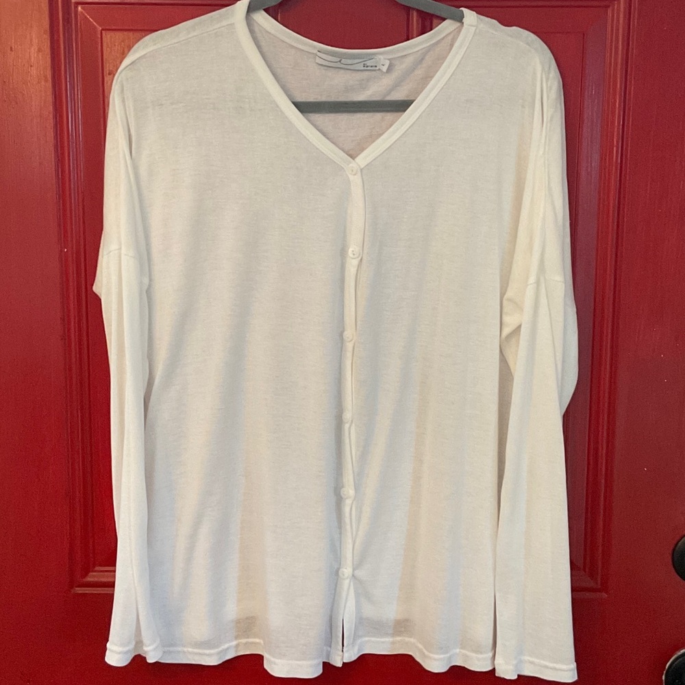 Women's White Cardigan Sweater